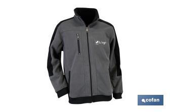 Work Fleece Jacket | Walker Model | Composition: 100% polyester | Grey/Black - Cofan